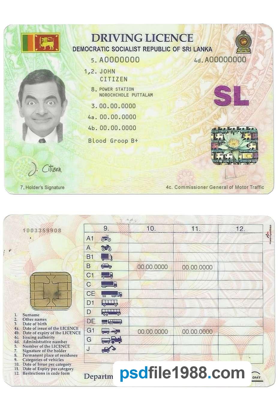 Sri Lanka Driving License